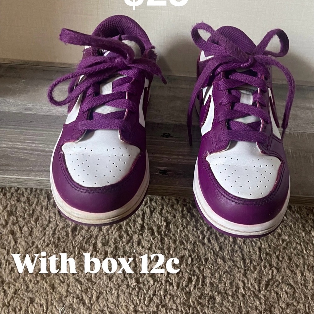 Nike Kids dunks in Purple and White